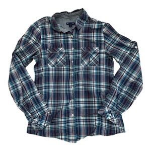 GAP Multicolor Plaid Button Up Double Pocket - Womens Size Small
